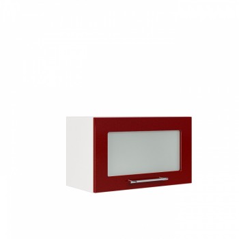 Бруклин ШВГС 600 Шкаф верхний горизонтальный со стеклом (Бетон белый/корпус Белый) в Чанах - chany.mebel54.com | фото