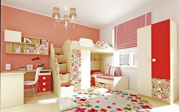 Детская комната Ретвит (Бежевый/Красный/корпус Клен) в Чанах - chany.mebel54.com | фото