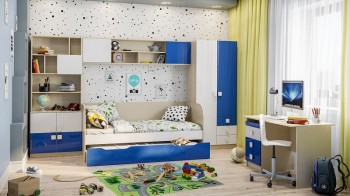 Детская комната Скай Люкс (Синий/Белый/корпус Клен) в Чанах - chany.mebel54.com | фото