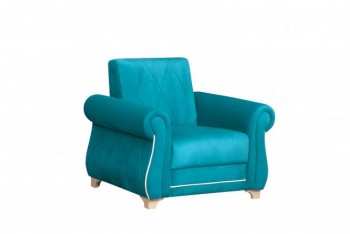 Кресло для отдыха "Порто" (велюр киви бирюза / микровельвет крем) в Чанах - chany.mebel54.com | фото