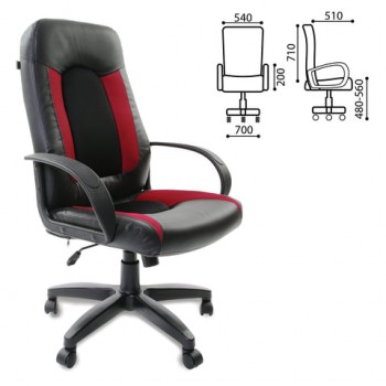 Кресло офисное BRABIX Strike EX-525 (черно-красный) в Чанах - chany.mebel54.com | фото