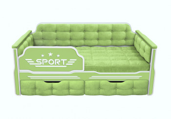 Кровать 160 серии Спорт 2 ящика 81 Фисташка (мягкие боковые накладки) в Чанах - chany.mebel54.com | фото