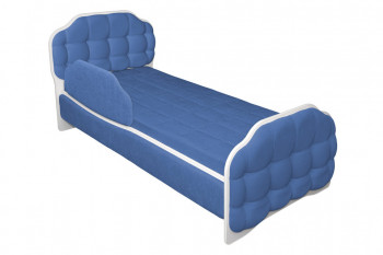 Кровать 170 Атлет 29 Синий (мягкий бортик) в Чанах - chany.mebel54.com | фото