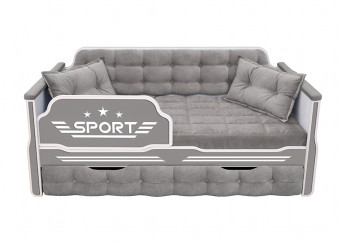 Кровать 170 серии Спорт 1 ящик 45 Серый (подушки) в Чанах - chany.mebel54.com | фото