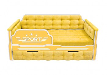 Кровать 170 серии Спорт 1 ящик 74 Жёлтый (мягкие боковые накладки) в Чанах - chany.mebel54.com | фото