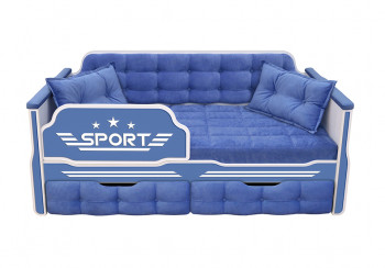 Кровать 170 серии Спорт 2 ящика 85 Синий (подушки) в Чанах - chany.mebel54.com | фото