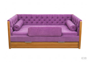 Кровать 180 серии Леди + ящик 32 Фиолетовый (мягкий бортик/подушка валик) в Чанах - chany.mebel54.com | фото