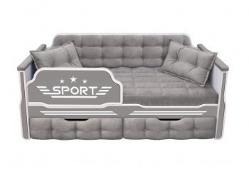 Кровать 180 серии Спорт 2 ящика 45 Серый (подушки) в Чанах - chany.mebel54.com | фото