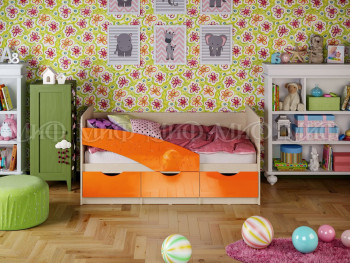 Кровать Бабочки 1,6м (Оранжевый металлик) в Чанах - chany.mebel54.com | фото