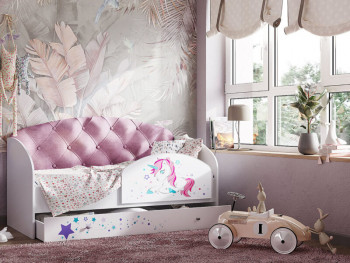 Кровать детская Звездочка Белый/Розовый в Чанах - chany.mebel54.com | фото