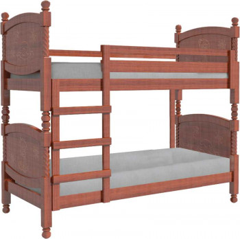 Кровать двухъярусная Валерия из массива сосны 800*1890 Орех в Чанах - chany.mebel54.com | фото