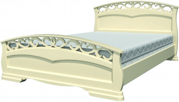 Кровать Грация-1 из массива сосны 1600*2000 Слоновая кость в Чанах - chany.mebel54.com | фото