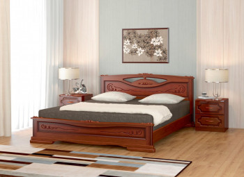 Кровать Карина-7 из массива сосны 1400*2000 Орех в Чанах - chany.mebel54.com | фото