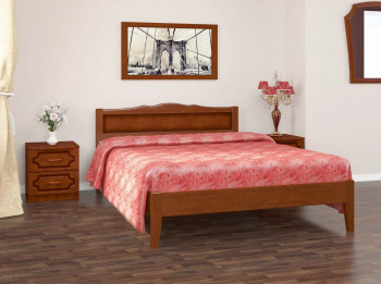 Кровать Карина-7 из массива сосны 1600*2000 Орех в Чанах - chany.mebel54.com | фото