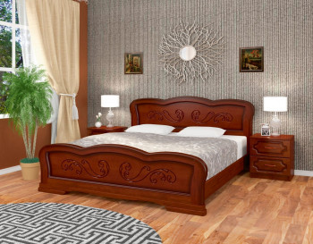 Кровать Карина-8 из массива сосны 1400*2000 Орех в Чанах - chany.mebel54.com | фото
