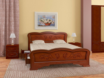 Кровать Карина-8 с ящиками из массива сосны 1200*2000 Орех в Чанах - chany.mebel54.com | фото