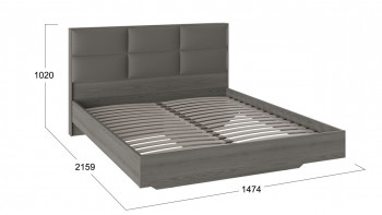 Кровать «Либерти» с мягким изголовьем и подъемным механизмом Хадсон/Ткань Грей/1400 в Чанах - chany.mebel54.com | фото