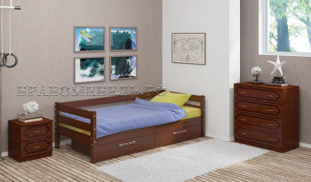 Кровать одинарная ГЛОРИЯ из массива сосны  900*2000 (Орех) в Чанах - chany.mebel54.com | фото