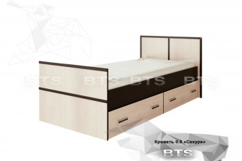 Кровать Сакура с настилом и ящиками 0,9 (Венге/Лоредо) в Чанах - chany.mebel54.com | фото