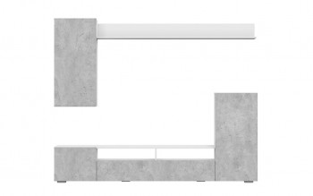 Мебель для гостиной МГС 4 (Белый/Цемент светлый) в Чанах - chany.mebel54.com | фото