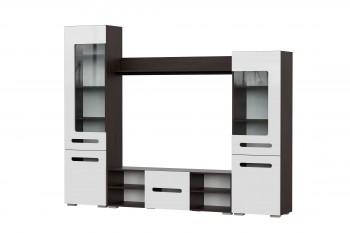 Мебель для гостиной МГС 6 (Исполнение 1/Венге/Белый глянец) в Чанах - chany.mebel54.com | фото