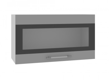 Ройс ВПГСФ 800 Шкаф верхний горизонтальный со стеклом с фотопечатью высокий (Графит софт/корпус Серый) в Чанах - chany.mebel54.com | фото