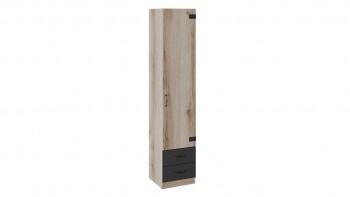 Шкаф для белья комбинированный «Окланд» (Фон Черный/Дуб Делано) в Чанах - chany.mebel54.com | фото
