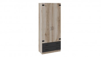 Шкаф для одежды комбинированный «Окланд» (Фон Черный/Дуб Делано) в Чанах - chany.mebel54.com | фото