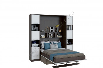 Шкаф-кровать с диваном БЕЛА с полкой ножкой в Чанах - chany.mebel54.com | фото