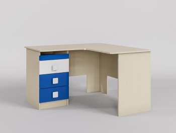Стол угловой Скай люкс (Синий/Белый/корпус Клен) в Чанах - chany.mebel54.com | фото